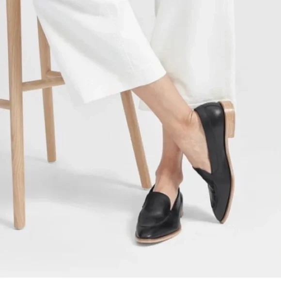 Everlane Shoes Everlane Modern Loafer Black 34 Stackable Heel